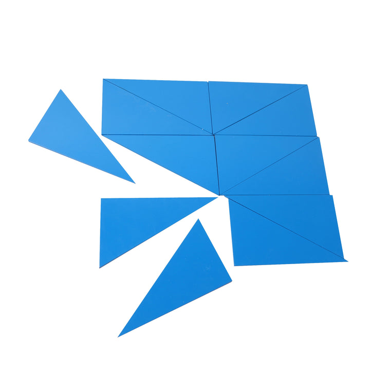 Boite des triangles constructeurs bleus - Eveil Montessori Maroc