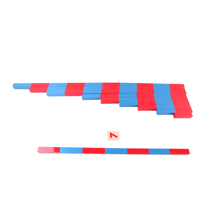 Grandes barres rouges et bleues - Eveil Montessori Maroc