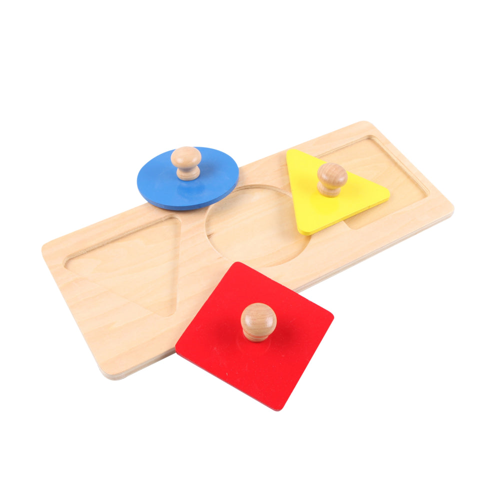 Puzzle de 3 formes géométriques - Eveil Montessori Maroc