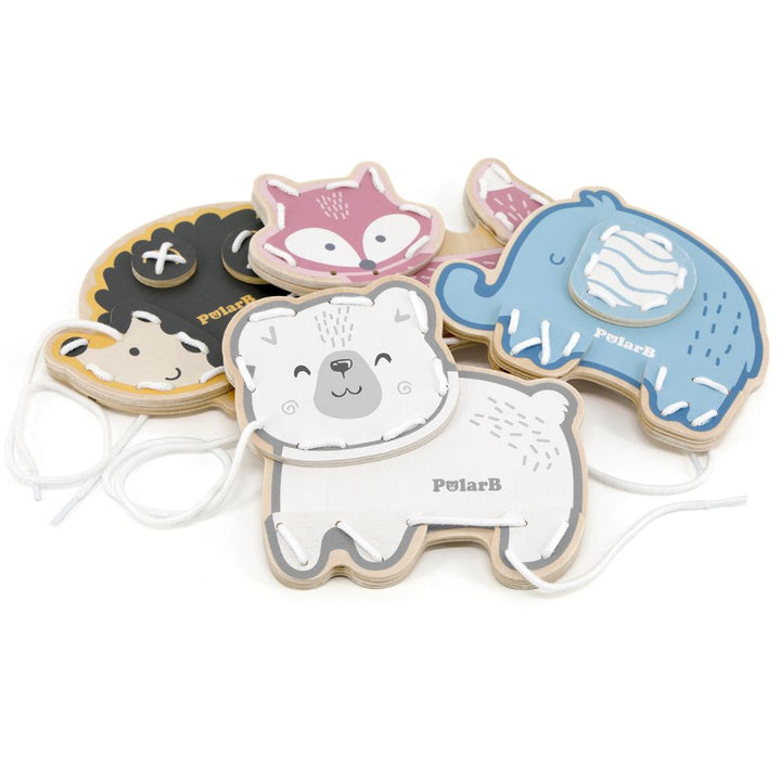 Laçage animaux en bois - Eveil Montessori Maroc