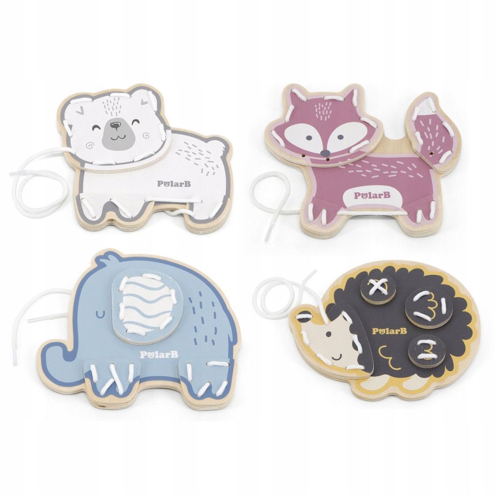 Laçage animaux en bois - Eveil Montessori Maroc