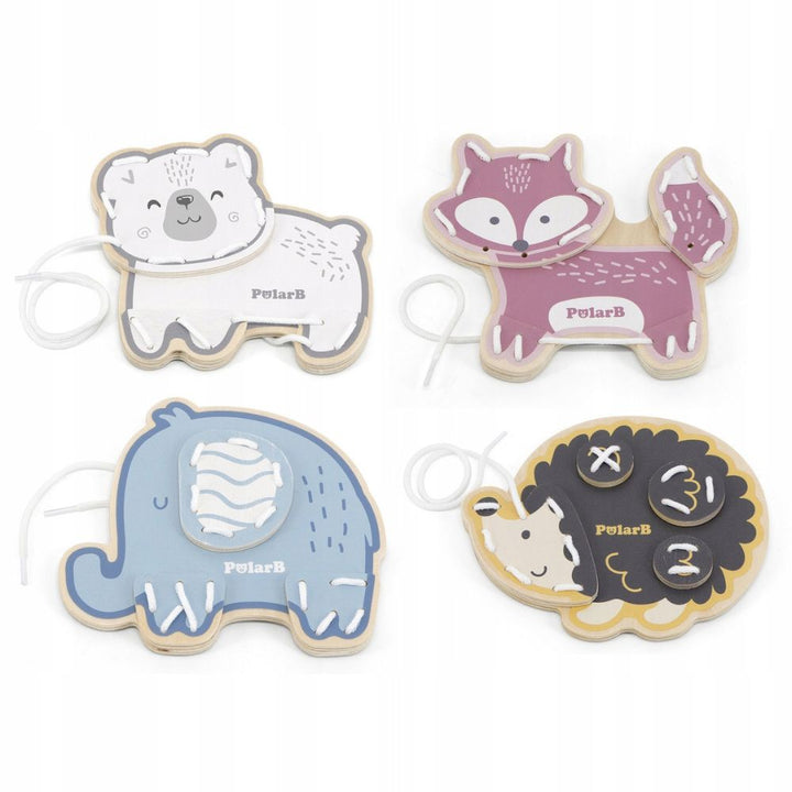 Laçage animaux en bois - Eveil Montessori Maroc