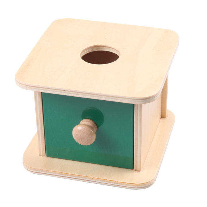 Boîte à tiroir et balle en bois - Eveil Montessori Maroc