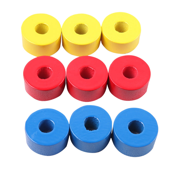 Disques sur trois tiges verticales - Eveil Montessori Maroc