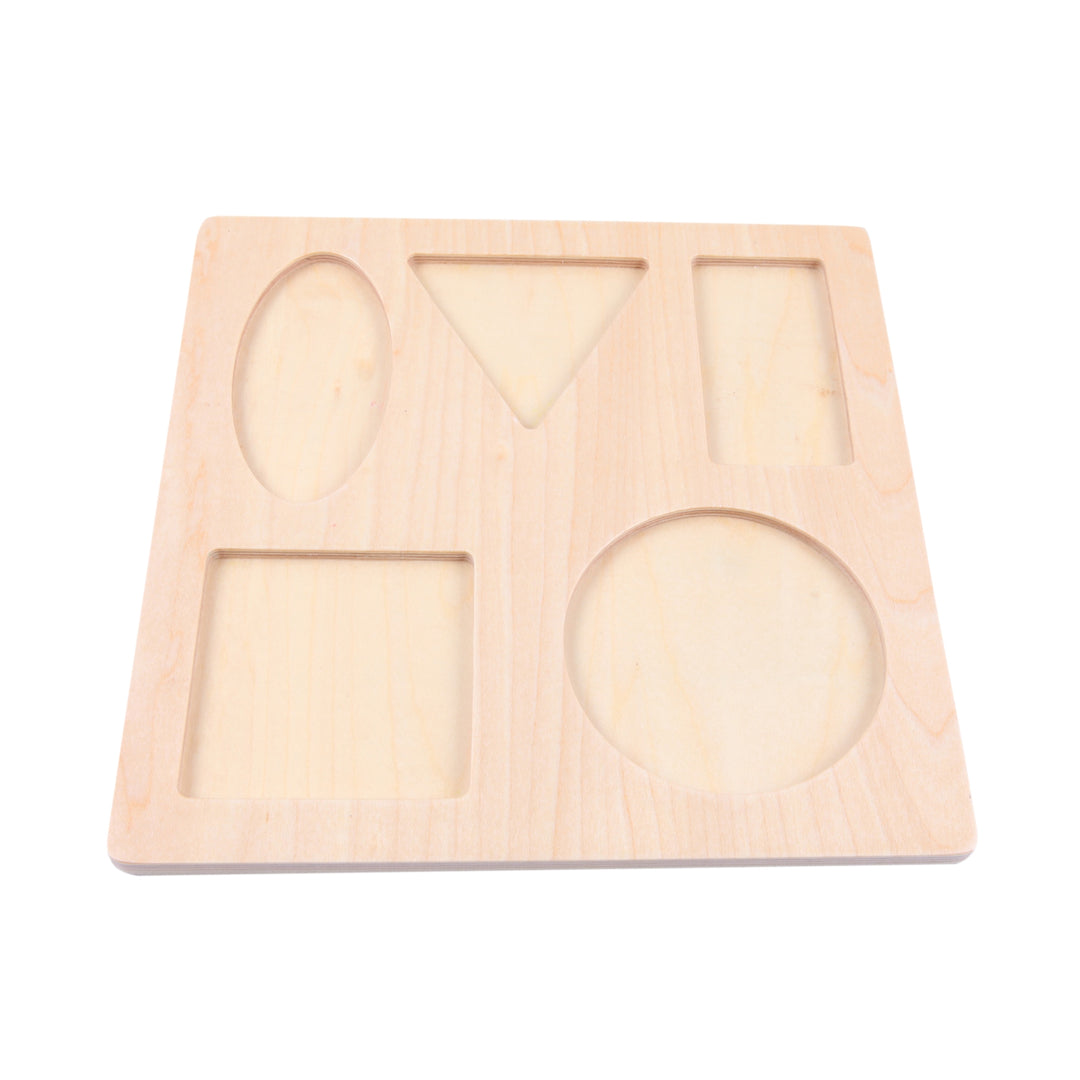 Puzzle de 5 formes avec gros bouton de préhension - Eveil Montessori Maroc