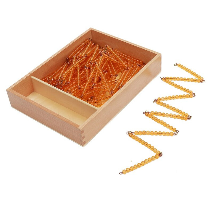 Chaîne de perles de 100 et 1000 avec boîte - Eveil Montessori Maroc