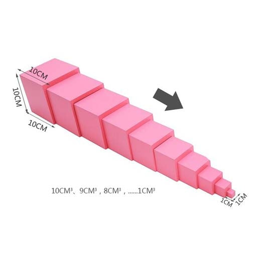 Tour Rose (bois hêtre) - Eveil Montessori Maroc