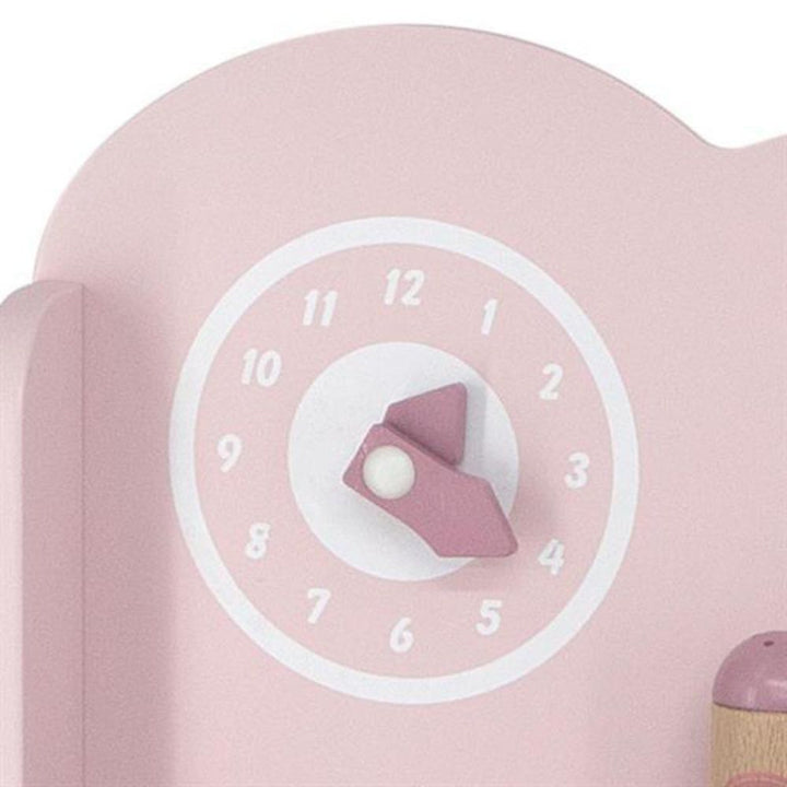 Cuisine en bois rose avec vaisselle - Eveil Montessori Maroc