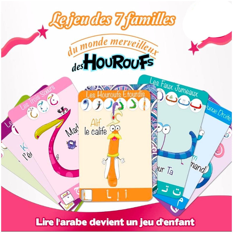 Le Monde merveilleux des Houroufs : jeu de 7 familles - Eveil Montessori Maroc