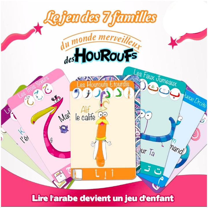 Le Monde merveilleux des Houroufs : jeu de 7 familles - Eveil Montessori Maroc