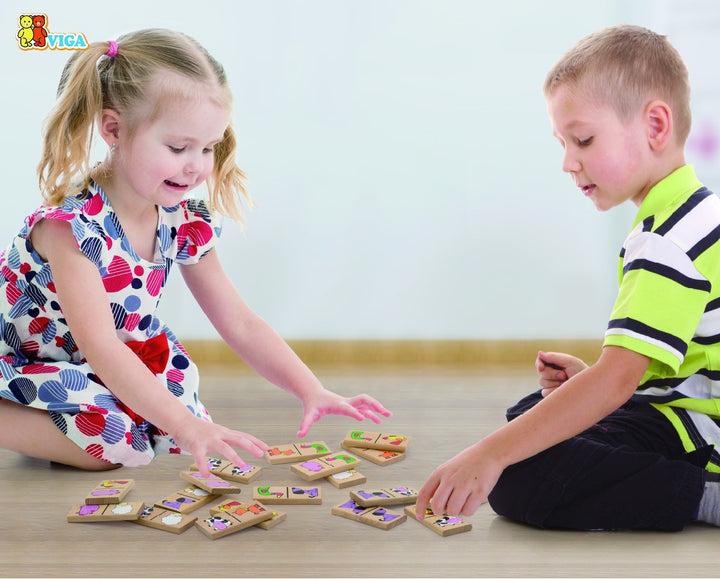 Dominos en bois - Animaux de la ferme - Eveil Montessori Maroc
