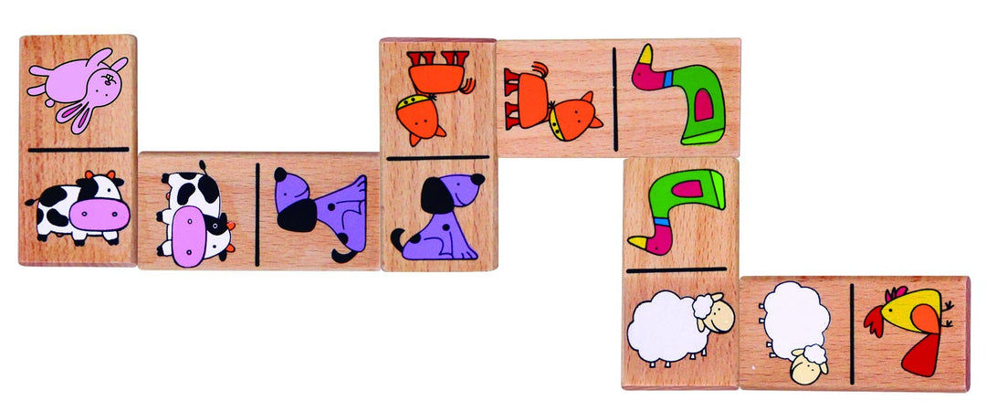 Dominos en bois - Animaux de la ferme - Eveil Montessori Maroc