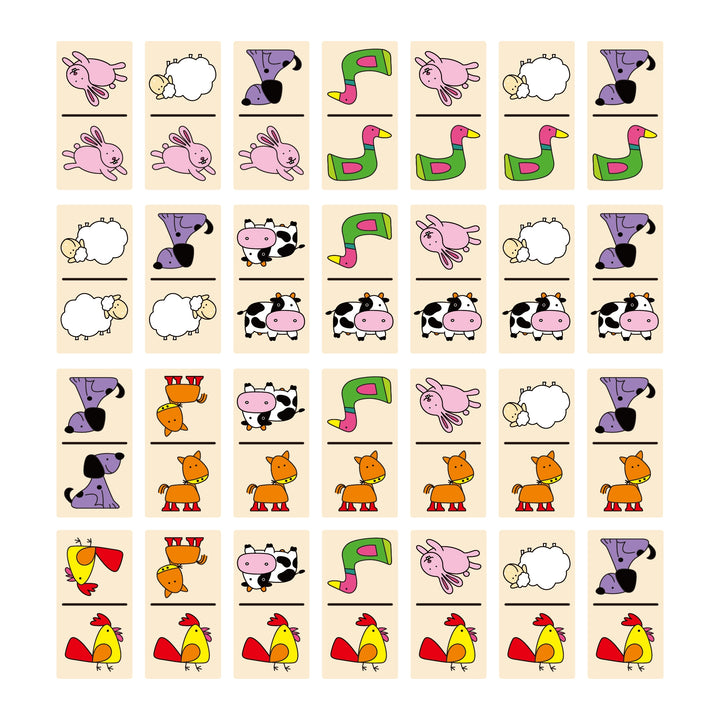 Dominos en bois - Animaux de la ferme - Eveil Montessori Maroc