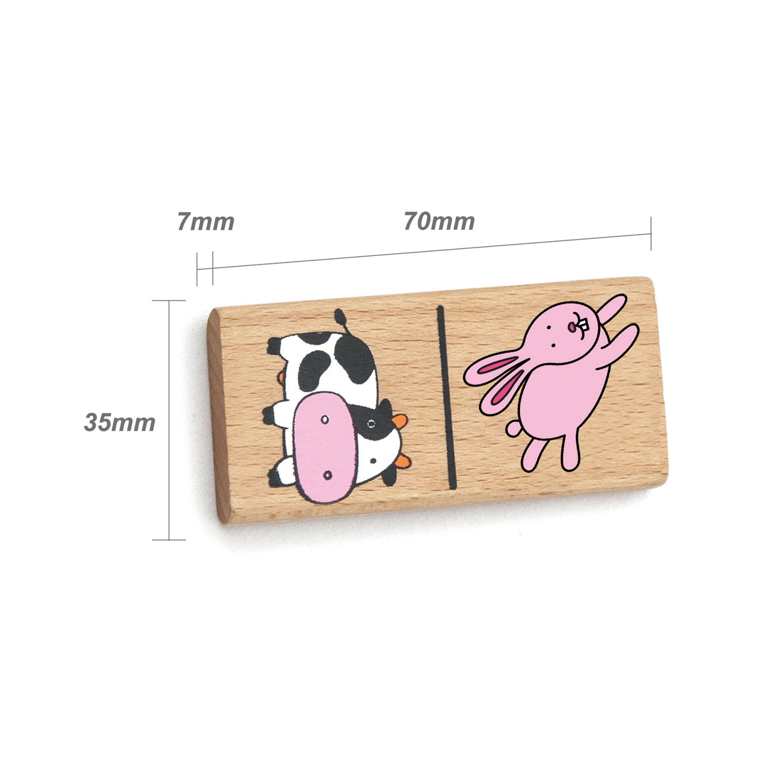 Dominos en bois - Animaux de la ferme - Eveil Montessori Maroc