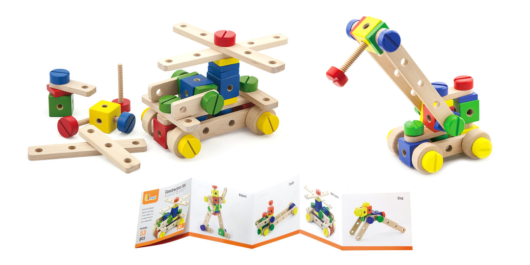 Boîte de construction avec vis en bois - Eveil Montessori Maroc