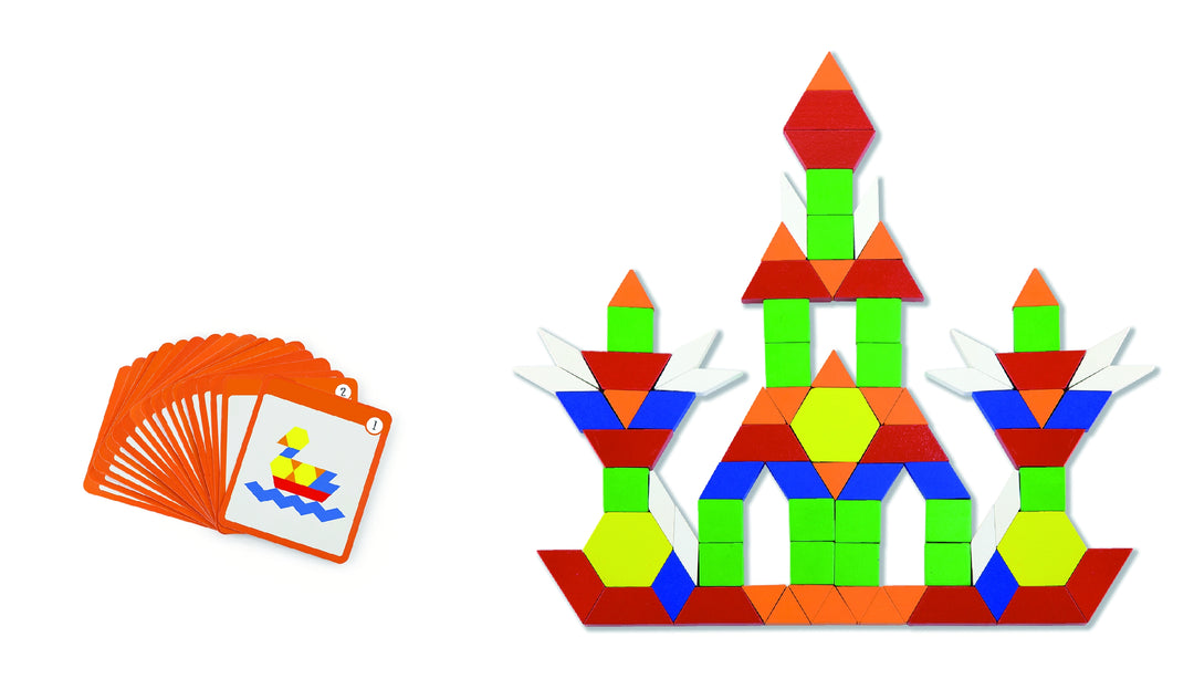 Ensemble de blocs géométriques magnétiques 102 pièces - Eveil Montessori Maroc