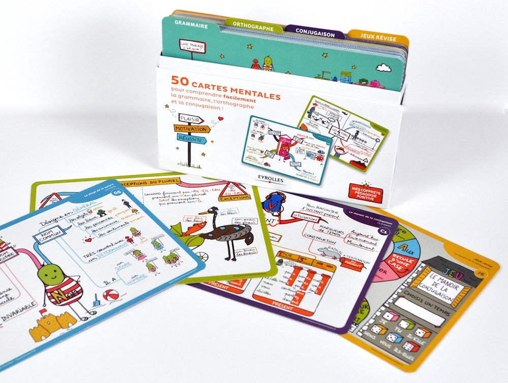 Mes leçons de Français en cartes mentales – Coffret cycle 3 (CM1, CM2, 6e) - Eveil Montessori Maroc