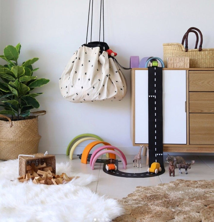 Sac de rangement pour jouets 2 en 1 route | Eveil Montessori Maroc