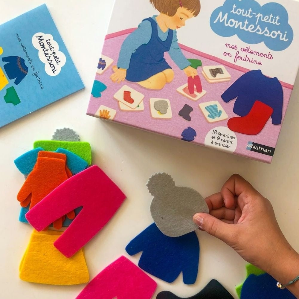 Tout-petit Montessori - Mes vêtements en feutrine - Dès 15 mois - Eveil Montessori Maroc