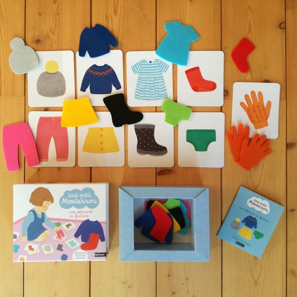 Tout-petit Montessori - Mes vêtements en feutrine - Dès 15 mois - Eveil Montessori Maroc