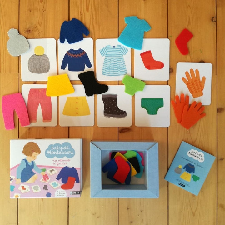 Tout-petit Montessori - Mes vêtements en feutrine - Dès 15 mois - Eveil Montessori Maroc