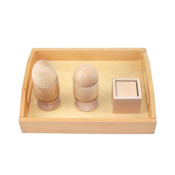 Exercice objets 3D en bois - Eveil Montessori Maroc