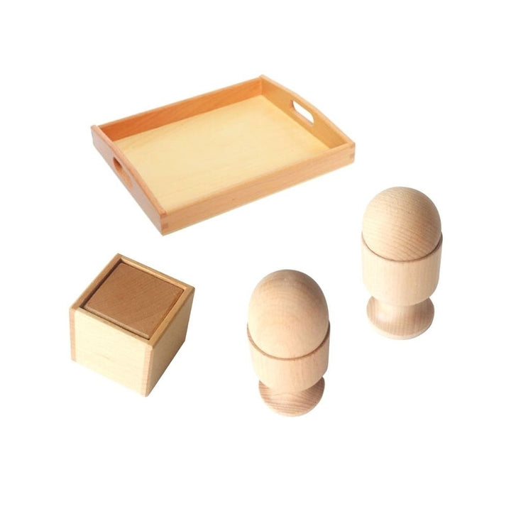 Exercice objets 3D en bois - Eveil Montessori Maroc