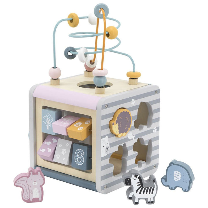 Boîte d'activité en bois 5 en 1 - Eveil Montessori Maroc