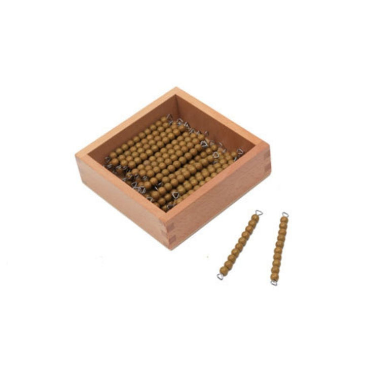 Matériel des perles dorées, plateaux et symboles 7 mm - Eveil Montessori Maroc