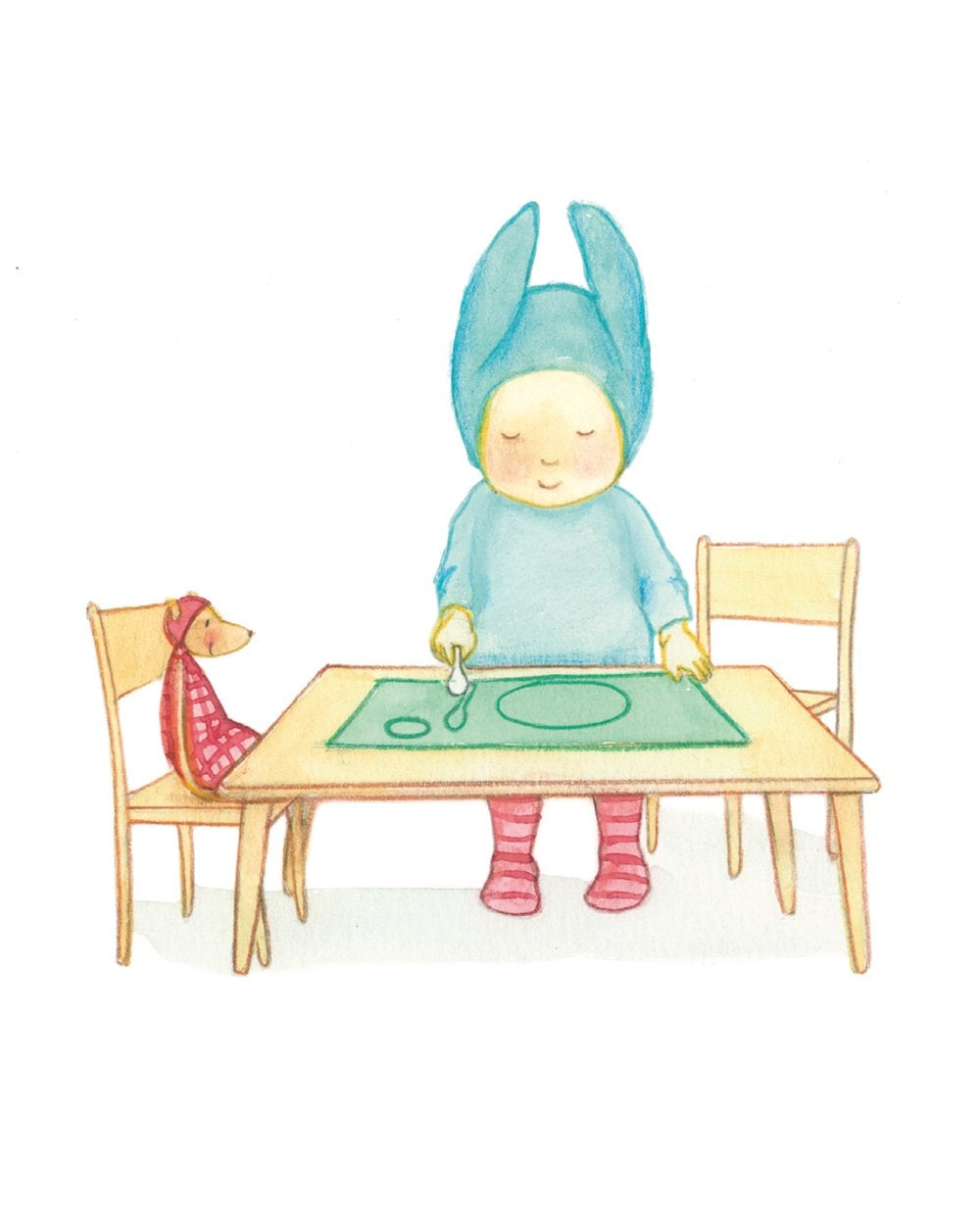 Bébé Balthazar - A table - Eveil Montessori Maroc