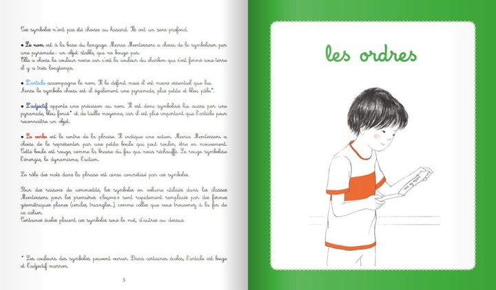 Mon cahier Montessori pour découvrir la grammaire - 5-7 ans - Eveil Montessori Maroc