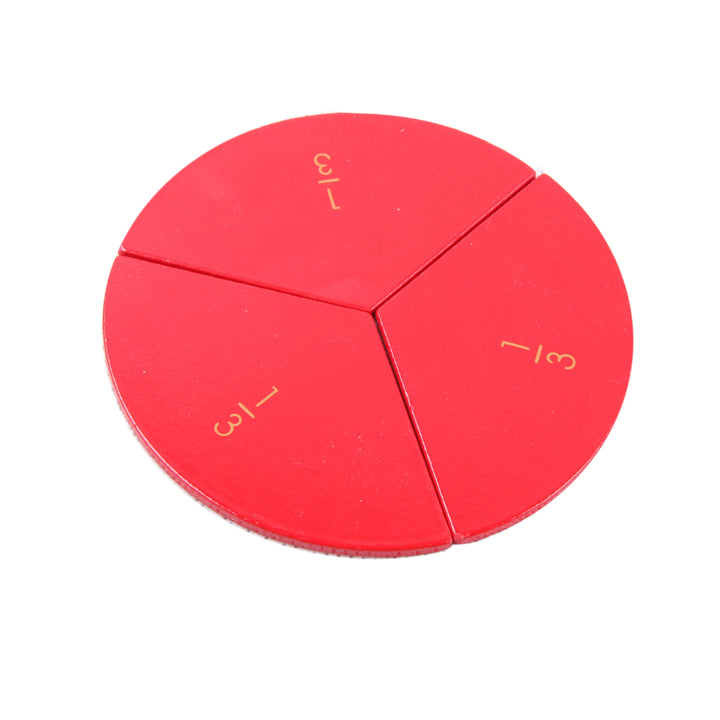 Sections circulaires des fractions de 1 à 10 - Eveil Montessori Maroc