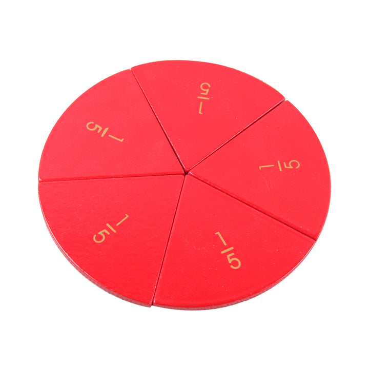 Sections circulaires des fractions de 1 à 10 - Eveil Montessori Maroc