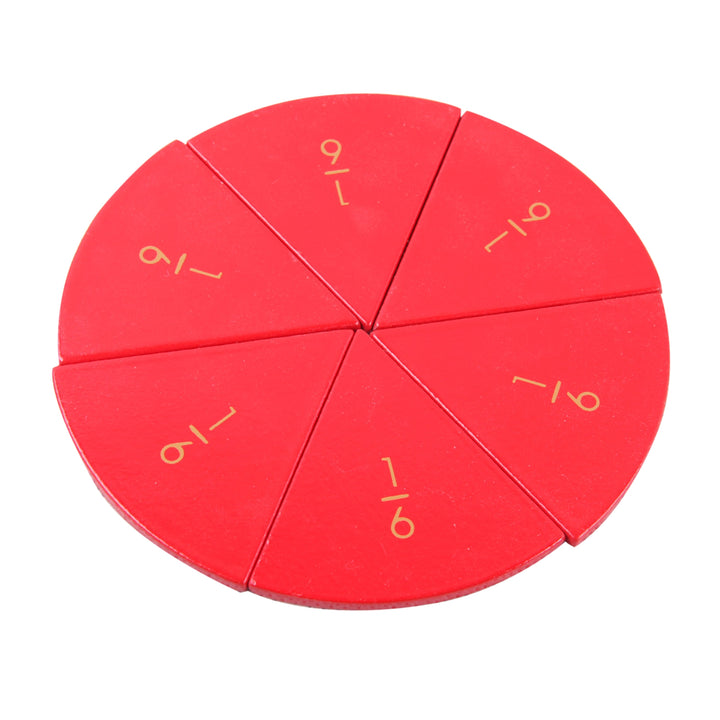 Sections circulaires des fractions de 1 à 10 - Eveil Montessori Maroc