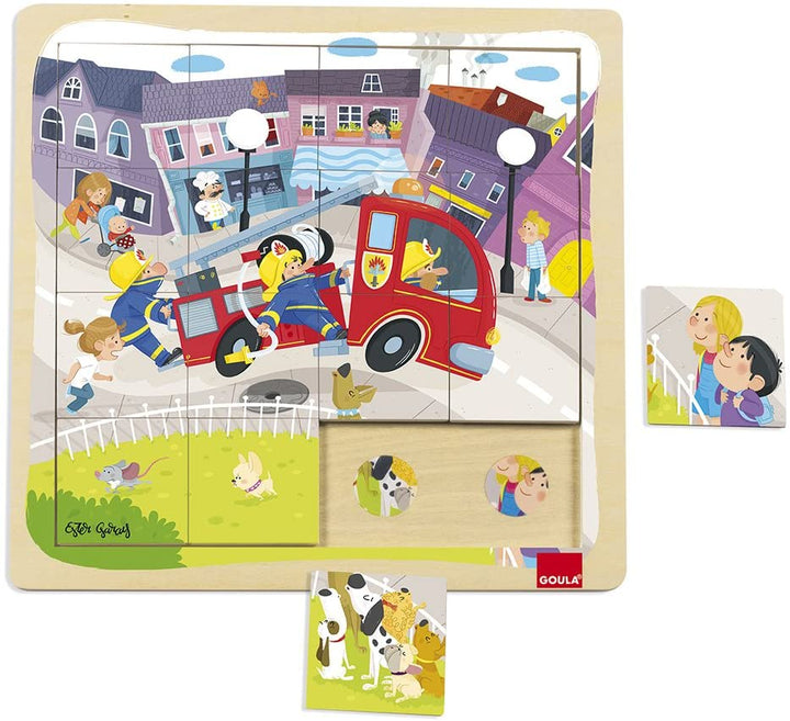 Puzzle camion de pompiers -Goula- Eveil Montessori Maroc