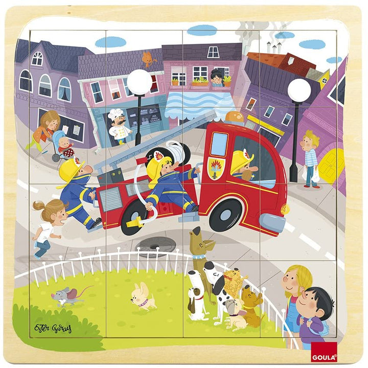 Puzzle camion de pompiers -Goula- Eveil Montessori Maroc