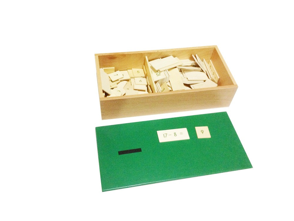 Boite des équations de la soustraction - Eveil Montessori Maroc