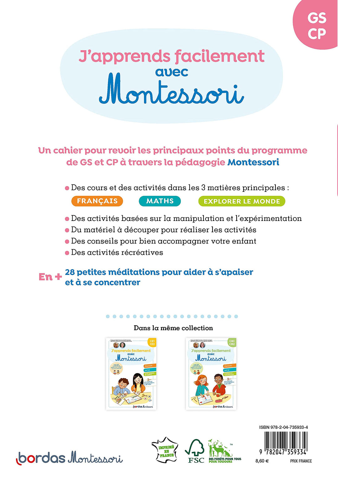 J'apprends facilement avec Montessori GS-CP - Eveil Montessori Maroc