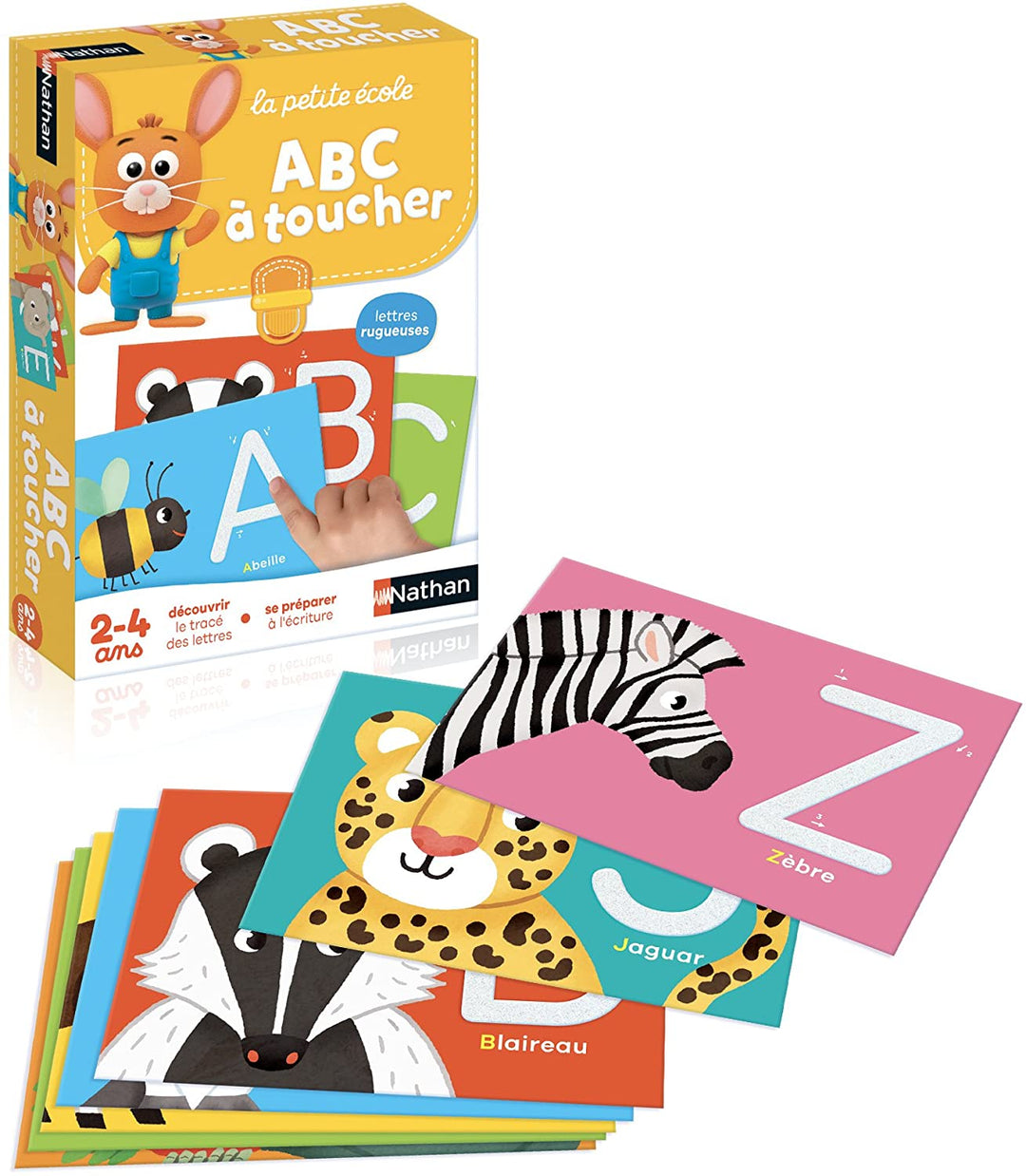 ABC à toucher - lettres rugueuses pour apprendre à écrire - Eveil Montessori Maroc