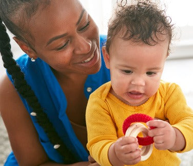 3 anneaux de préhension - 2 en bois et 1 en tissu - Eveil Montessori Maroc
