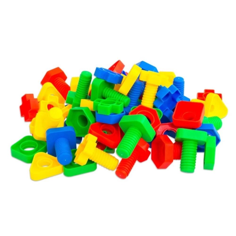 Baril de 32 pièces vis et boulons - Eveil Montessori Maroc