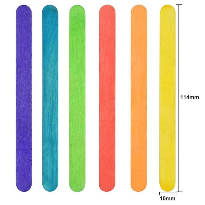 Bâtons d'esquimaux en bois coloré - 150 pièces - Eveil Montessori Maroc