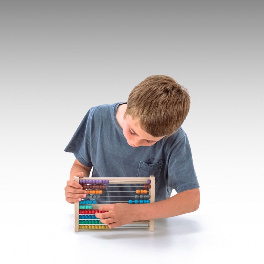 Boulier en 10 couleurs en bois Re-Wood® - Abaque en bois - Eveil Montessori Maroc