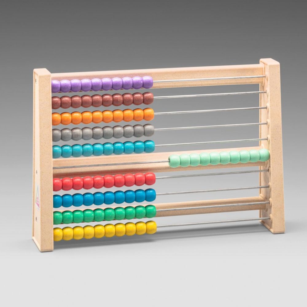 Boulier en 10 couleurs en bois Re-Wood® - Abaque en bois - Eveil Montessori Maroc