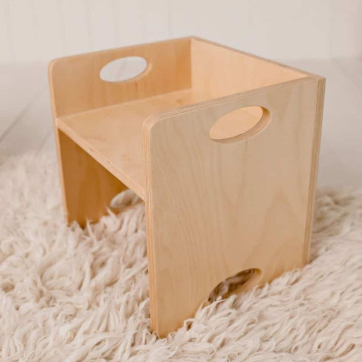 Flip Chair - Chaise réversible en bois 2 en 1 (Chaise et Table) - Eveil Montessori Maroc