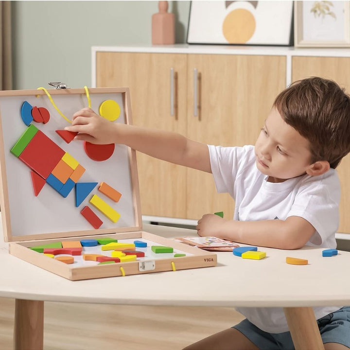 Coffret de formes magnétiques - Eveil Montessori Maroc