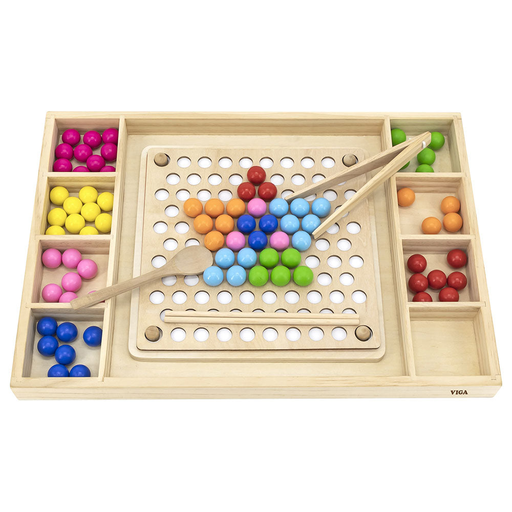 Correspondance des perles en bois avec modèles - Eveil Montessori Maroc