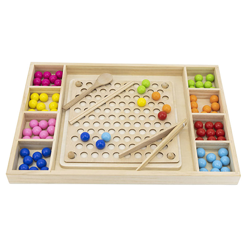 Correspondance des perles en bois avec modèles - Eveil Montessori Maroc