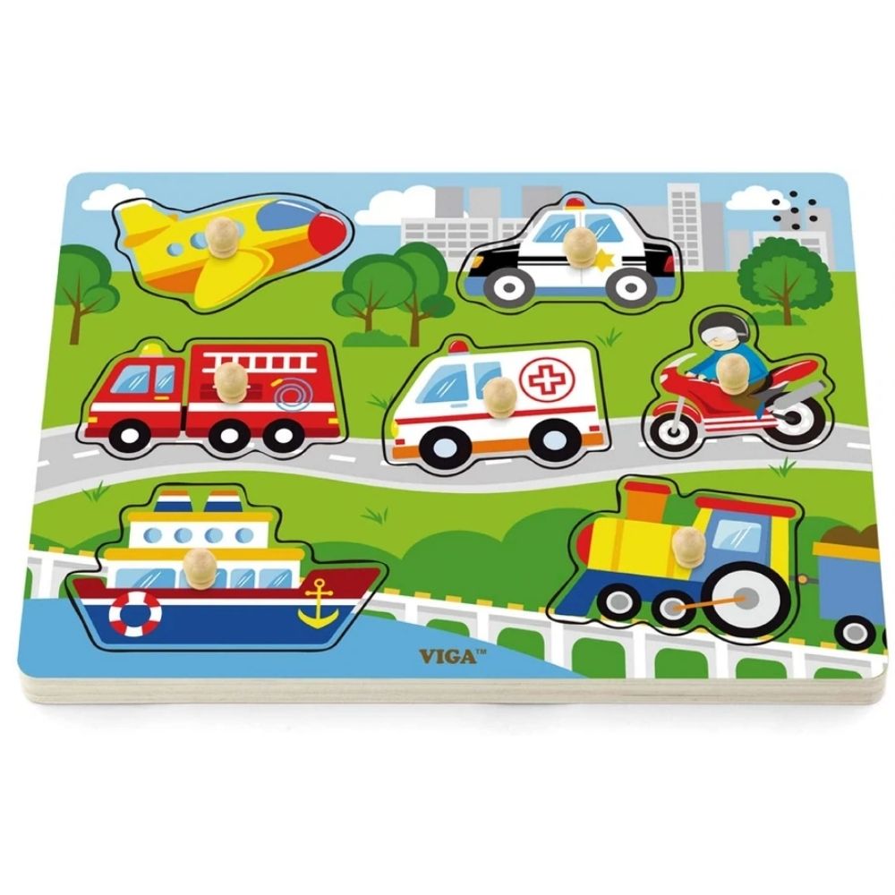 Puzzle Sonore - Véhicules - Eveil Montessori Maroc