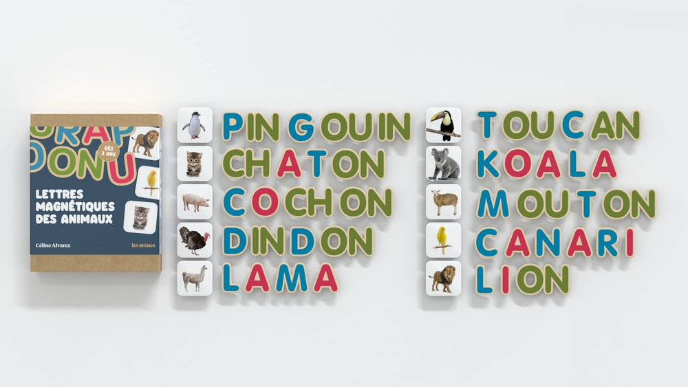 Lettres magnétiques des animaux Céline Alvarez - Eveil Montessori Maroc